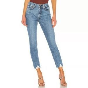 NWT! GRLFRND Karolina Forget Me Never High Rise Raw Frayed Hem Skinny Jeans